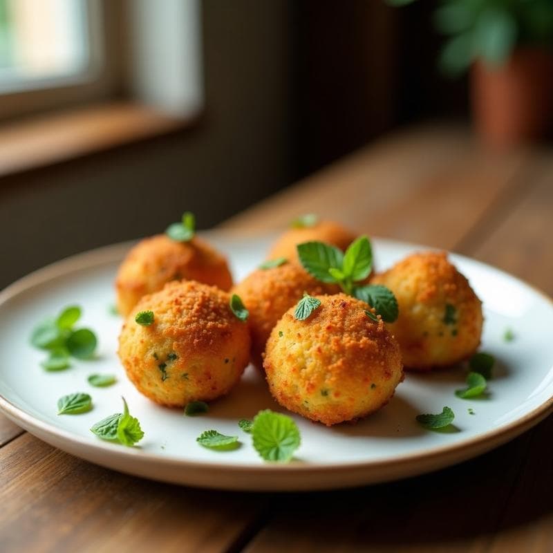 Croquetas de Hulles (Habas Verdes) y Mentas: Aperitivo Tunecino en Airfryer