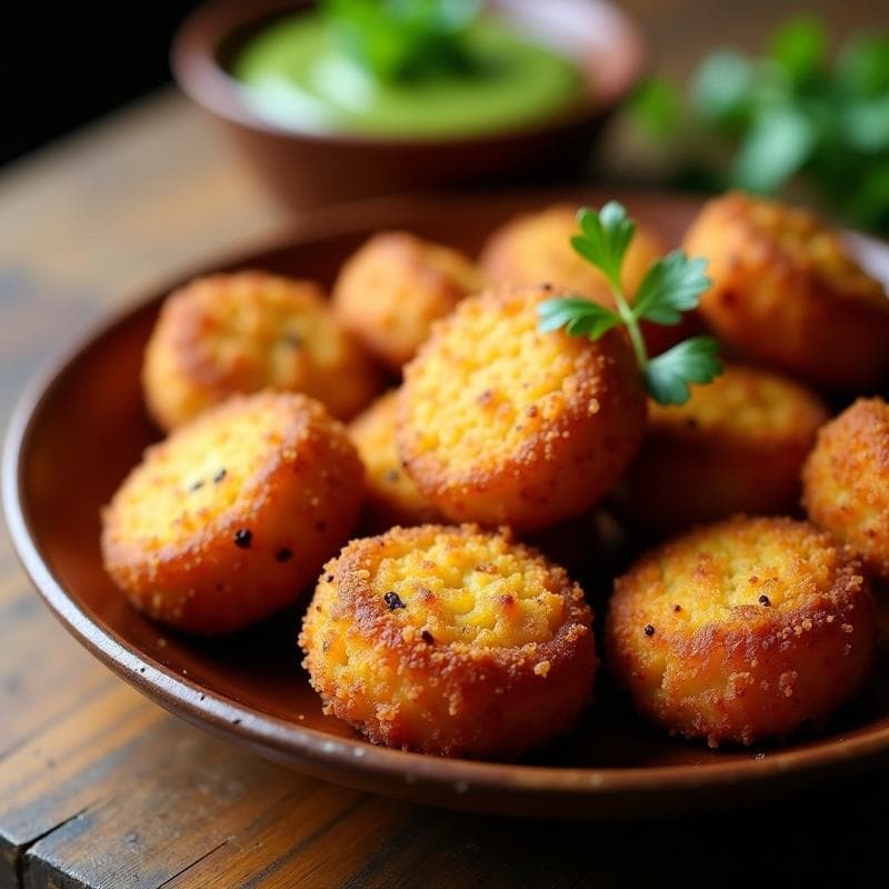 Croquetas de Kalonji y Patata con Pan Rallado de Quinoa: Receta India Vegana en Airfryer