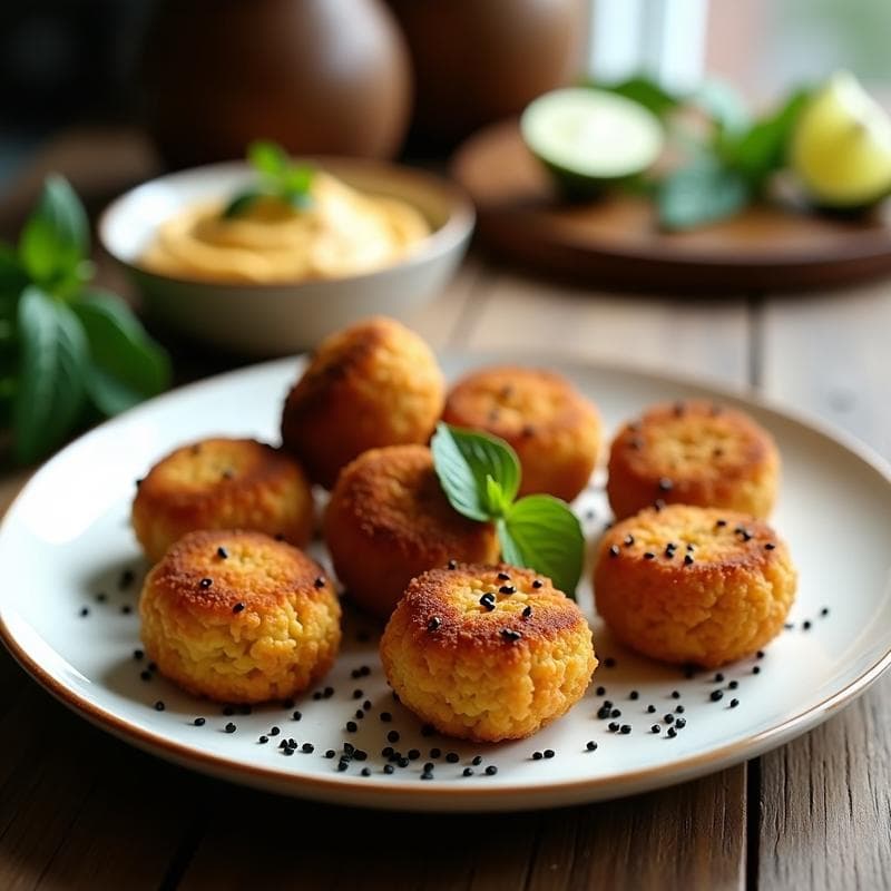 Croquetas de Lentejas Corail y Espinacas con Cobertura de Semillas de Amapola: Receta Vegana en Airfryer