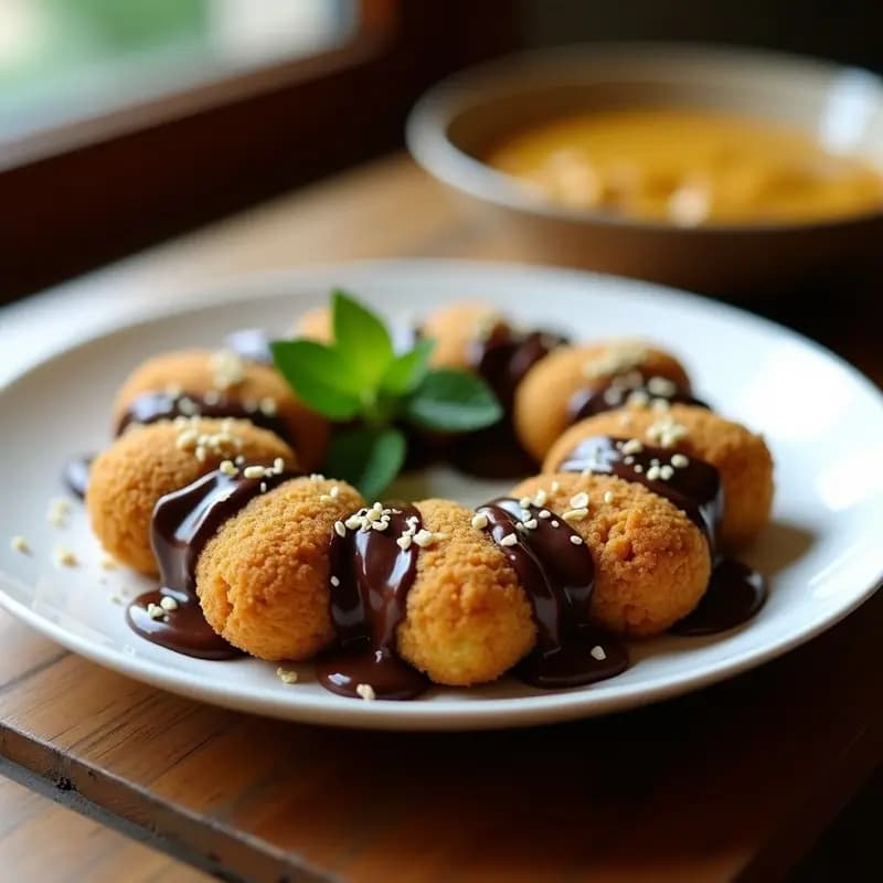 Croquetas de Lentejas y Espinacas con Baño de Chocolate 70%: Aperitivo dulce-salado keto