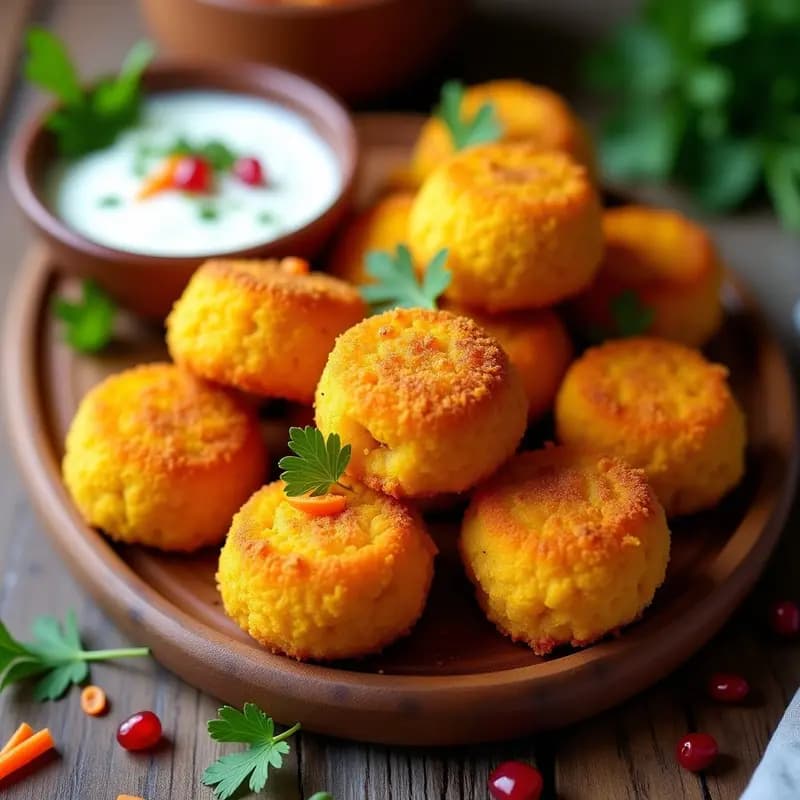 Croquetas de Lentillas Corail y Zanahoria con Touch de Cúrcuma: Aperitivo Vegano Crujiente en Airfryer