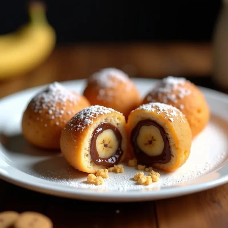 Croquetas de Nutella y Plátano con Cobertura de Galletas Trituradas: Snack Dulce Crujiente