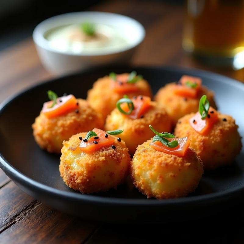 Croquetas de Pescado Ahumado y Wasabi: Aperitivo Japonés Crujiente en Airfryer