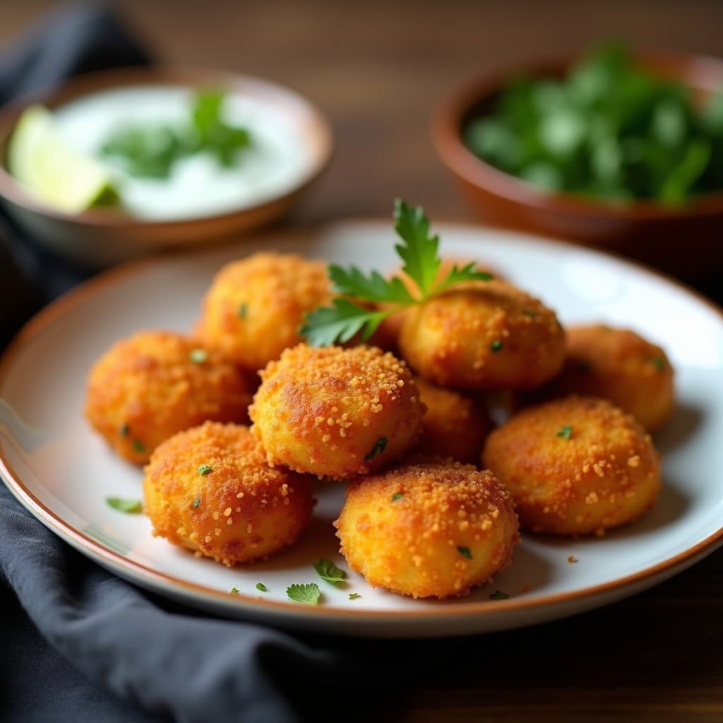 Croquetas de Pollo al Curry con Pan Rallado de Amaranto: Aperitivo Indio en Airfryer