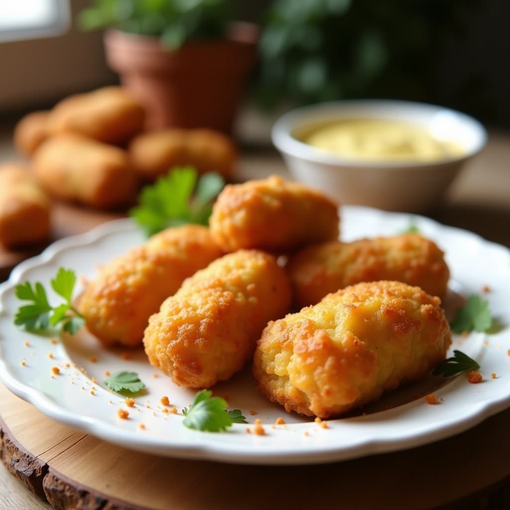 Croquetas de Pollo de Soja y Queso Vegano: Receta Sin Lactosa en Airfryer para Niños