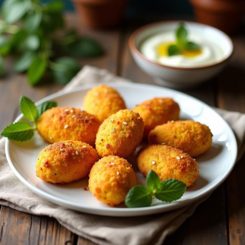 Croquetas de Queso de Anacardos y Cúrcuma: Receta Vegana al Horno Sin Harina