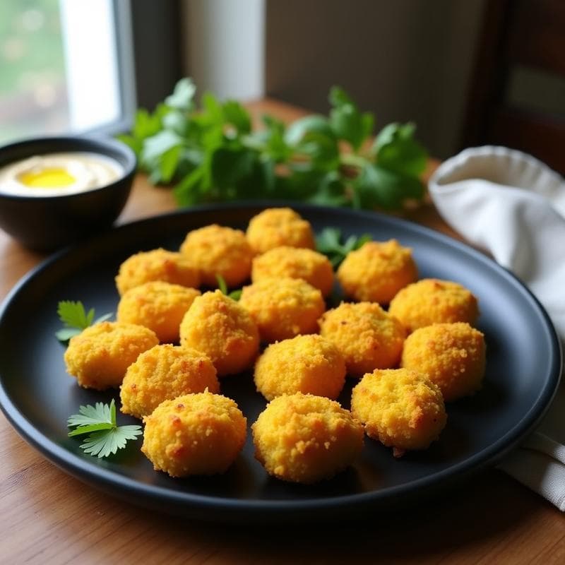 Croquetas de Queso de Cáñamo y Cúrcuma: Aperitivo Crudivegano Alto en Omega-3 en Airfryer