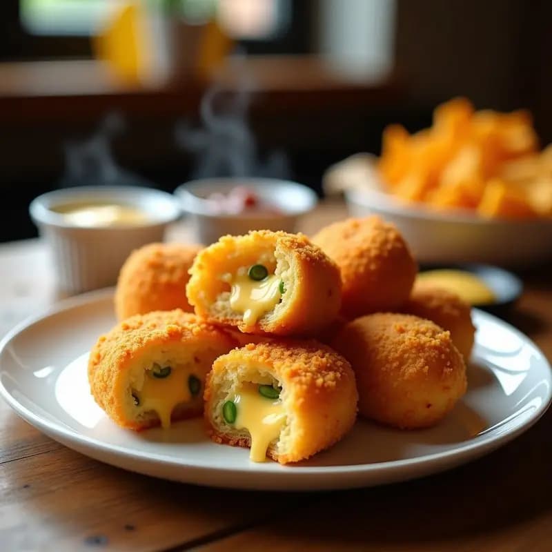 Croquetas de Queso Cheddar y Jalapeños con Costra de Doritos: Aperitivo Crujiente y Picante
