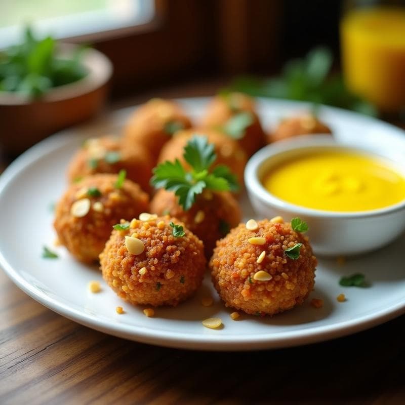 Croquetas de Quinoa y Alcachofa con Salsa de Azafrán: Aperitivo Keto en Airfryer