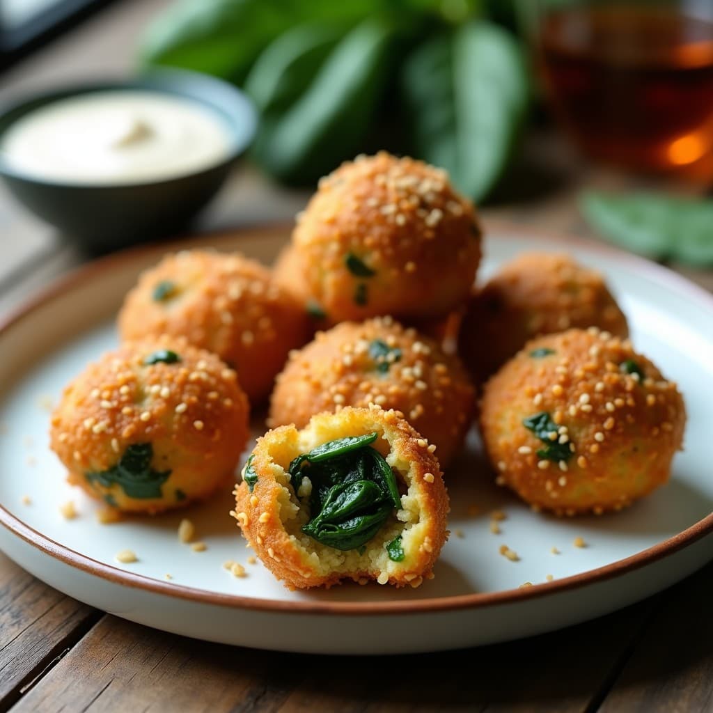 Croquetas de Quinoa y Champiñones con Bebé de Espinacas: Entrante Vegano al Airfryer