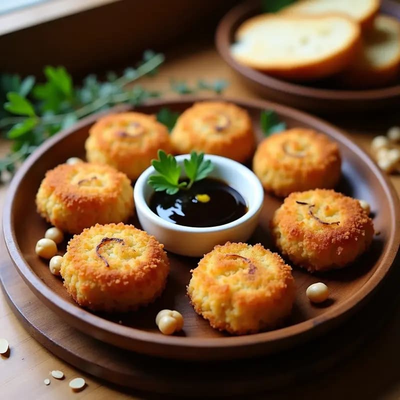 Croquetas de Quinoa y Champiñones con Salsa de Ajo Negro: Tapa Española Vegana y Sin Lactosa