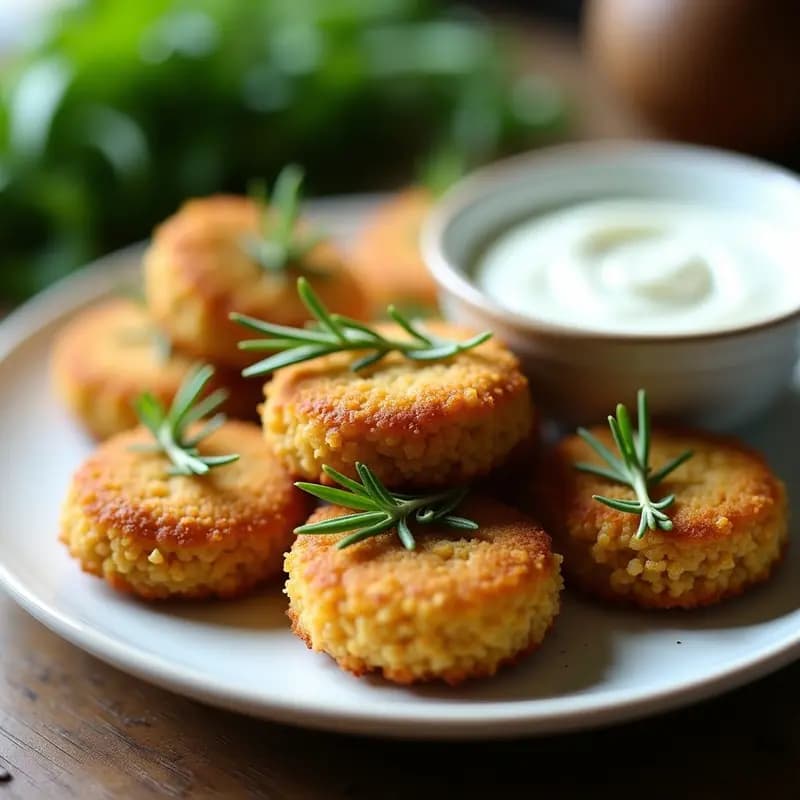 Croquetas de Quinoa y Espárragos con Cobertura de Rosemary: Aperitivo Sin Gluten y Sin Lácteos
