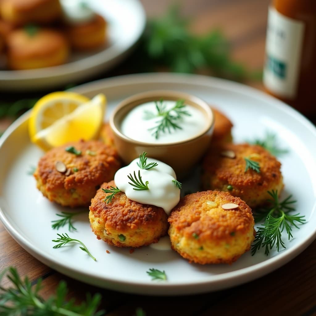 Croquetas de Quinoa y Espárragos con Salsa de Yogur y Eneldo: Entrante Griego Sin Horno