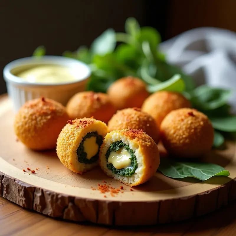 Croquetas de Quinoa y Espinacas con Bechamel de Almendras: Aperitivo Español Vegano