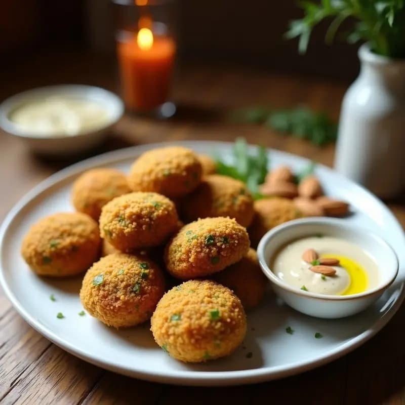 Croquetas de Quinoa y Espirulina con Salsa de Ajoblanco: Receta Vegana Española en Airfryer