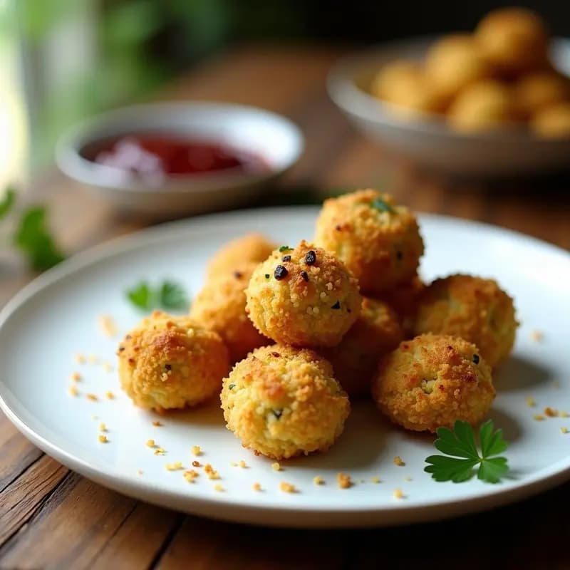 Croquetas de Quinoa y Hongos Morel: Entrante Francés Sin Lácteos en Airfryer