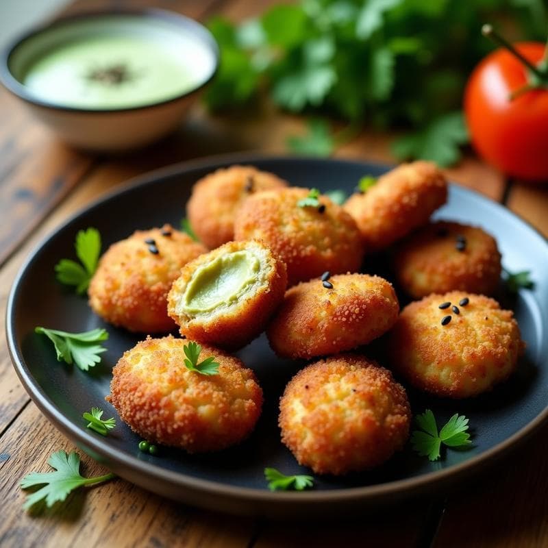 Croquetas de Quinoa y Hongos Shitake con Salsa de Wasabi: Receta Japonesa Vegana en Airfryer
