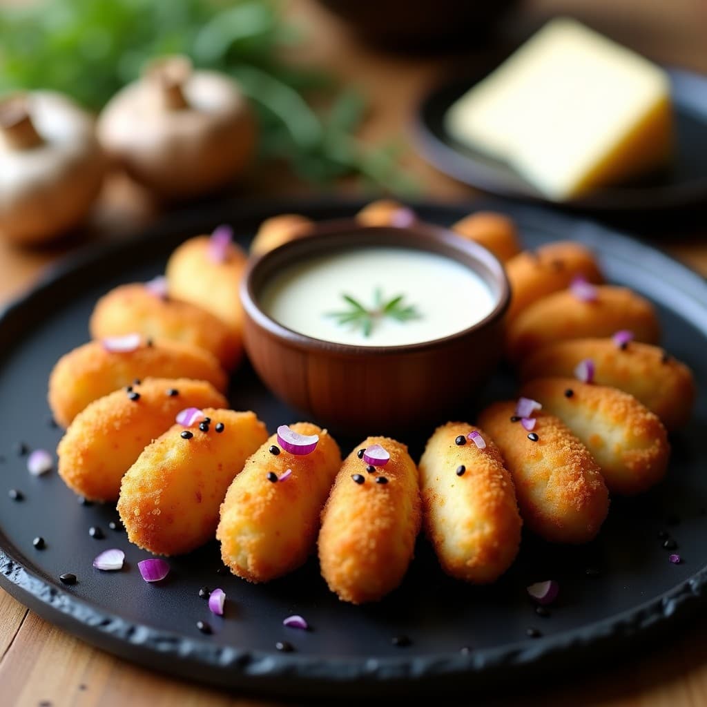 Croquetas de Hongos Shiitake y Queso de Cabra: Receta en Airfryer con Salsa de Miso Blanco