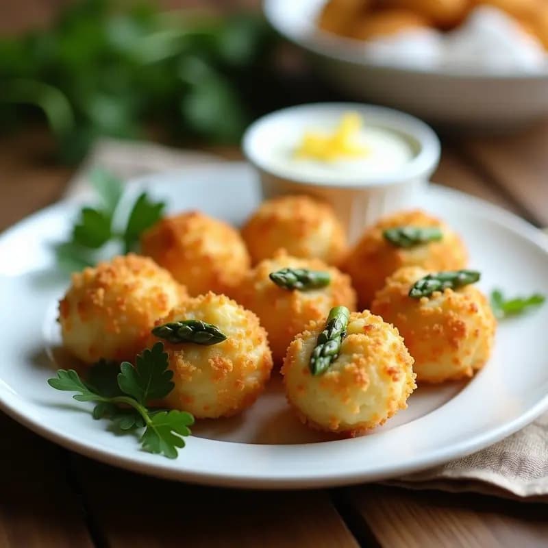 Croquettes de Espárragos y Queso Gruyère: Entrante Francés Crujiente en Airfryer