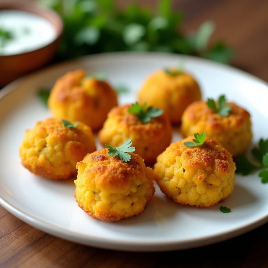 Croquettes de Espinaca y Queso de Cúrcuma con Costra de Semillas de Amapola: Aperitivo Indo-Persa en Airfryer