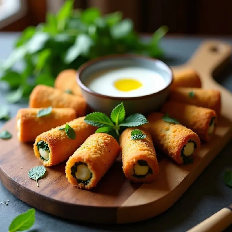 Croquettes de Espinacas y Queso Halloumi: Aperitivo Francés sin Freír