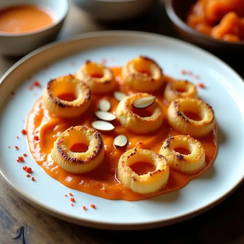 Crosnes al Horno con Romesco de Almendras y Azafrán: Receta Francesa Gourmet y Sin Gluten