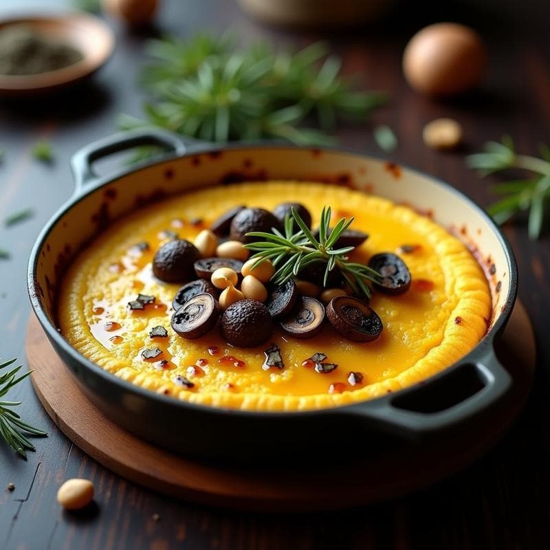 Crosta de Polenta con Setas Silvestres y Trufa Negra: Receta Italiana Sin Gluten en Thermomix