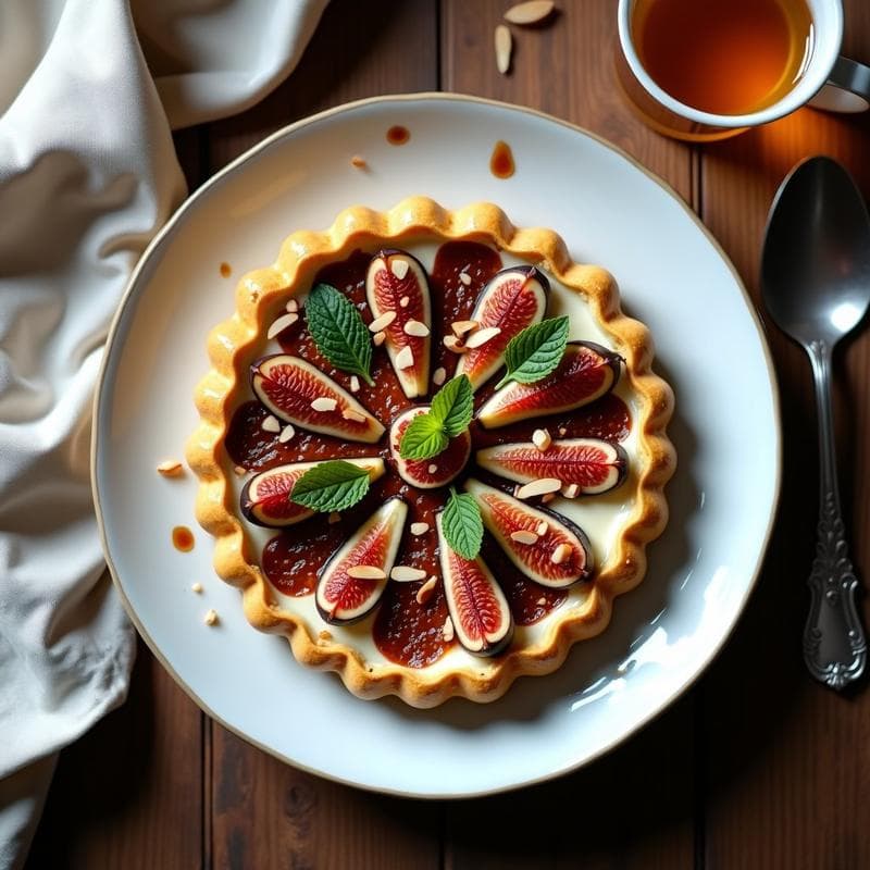 Crostata de Ricotta y Higueras con Miel de Trufa: Postre Italiano Sin Horno
