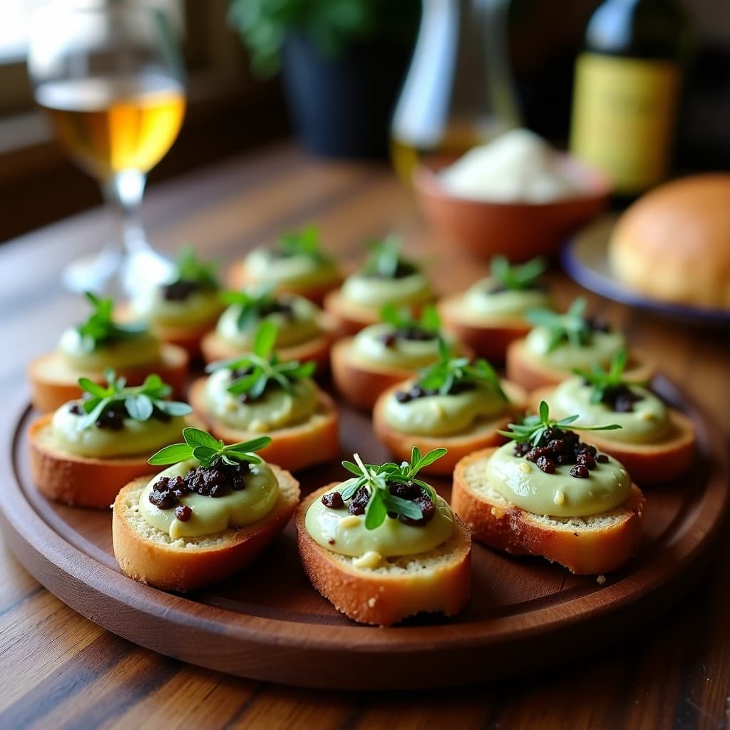Crostini de Pan de Castaña con Paté de Alcachofa y Trufa Negra: Aperitivo Gourmet Sin Gluten