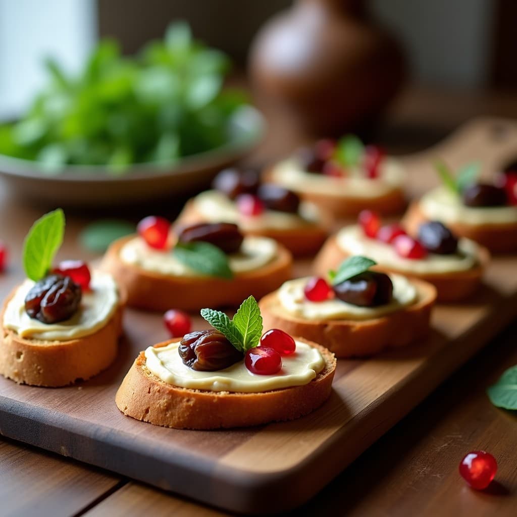 Crostini de Pan de Centeno con Crema de Anacardos y Dátiles: Aperitivo Crudivegano