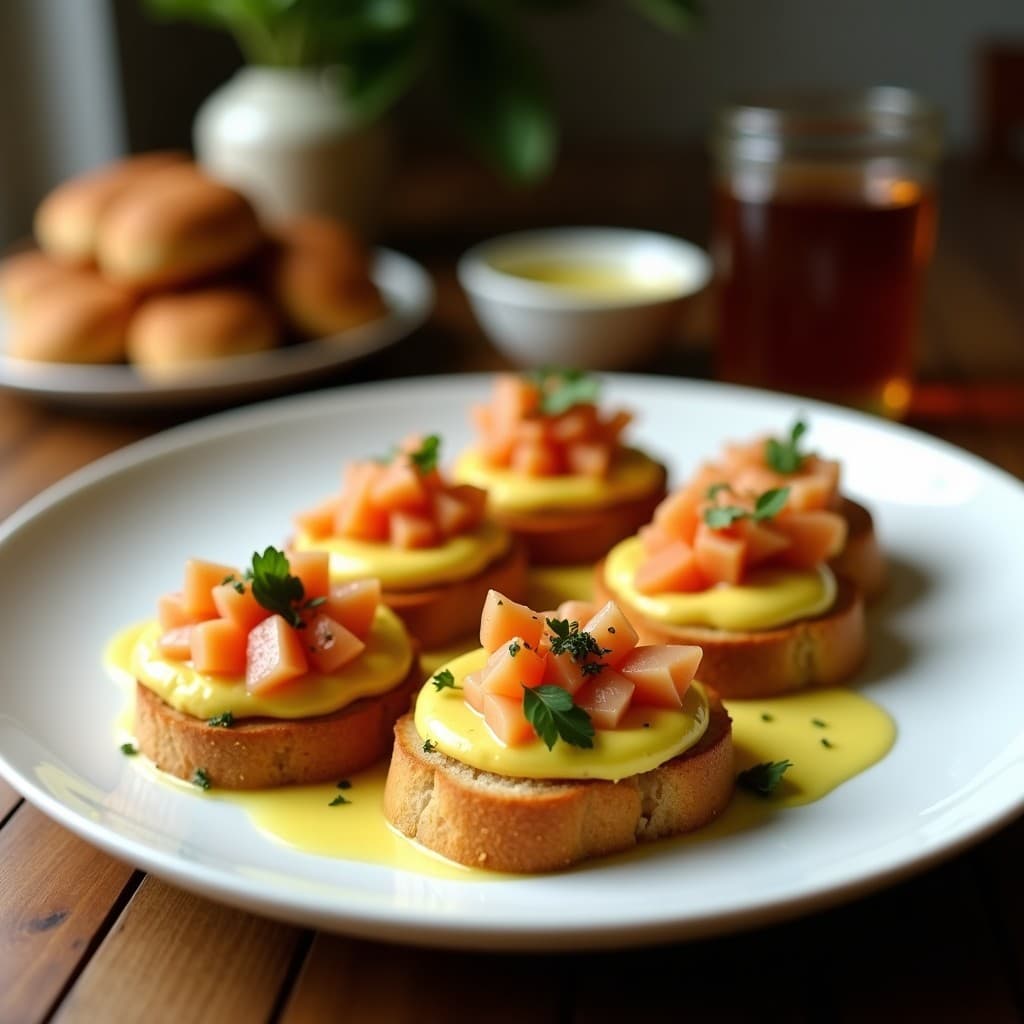 Crostini de Pan de Centeno con Puré de Garbanzos Negros y Anchoas en Aceite: Aperitivo Español Alta en Proteína