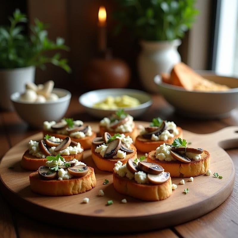 Crostini de Pan de Espelta con Patricias y Queso de Cabra: Entrante Francés en Airfryer