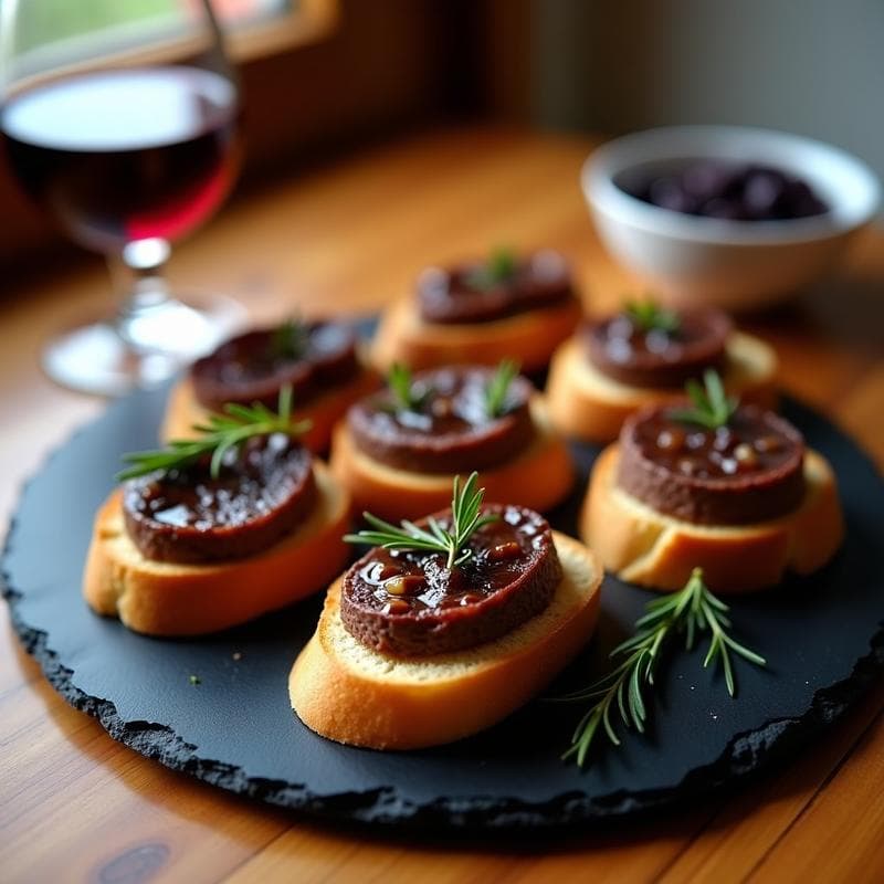Crostini de Hígado de Paté y Mermelada de Higo: Aperitivo Francés Elegante en 15 Minutos