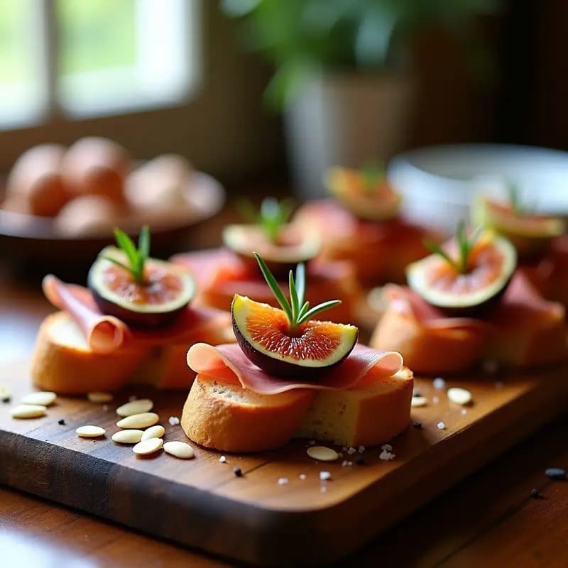 Crostini Italiano con Higos Frescos y Prosciutto: Entrante Gourmet en 10 Minutos