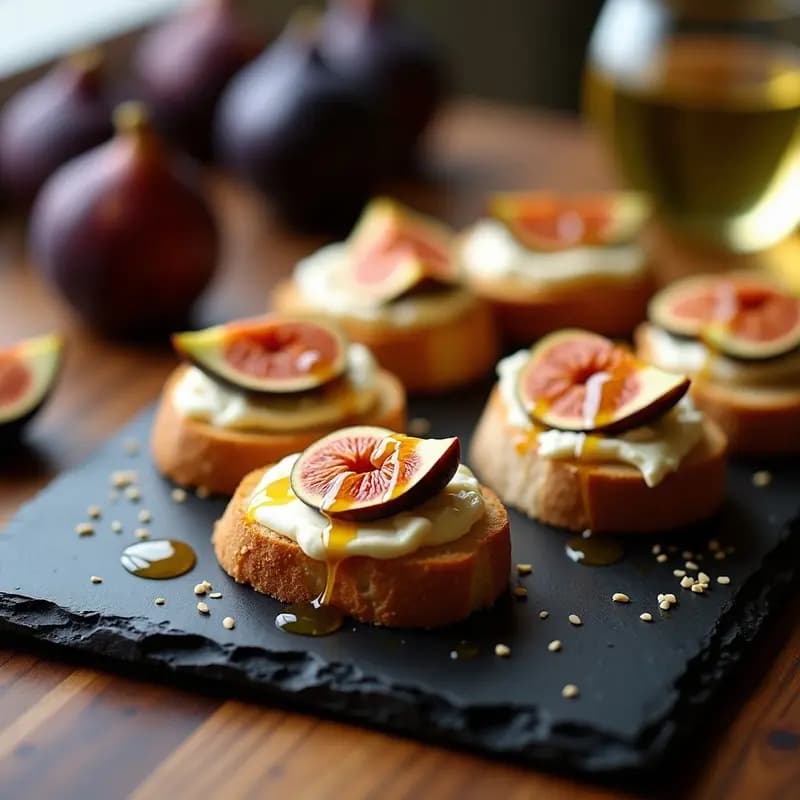 Crostini de Higos y Queso de Cabra con Miel: Aperitivo Francés Elegante en 10 Minutos