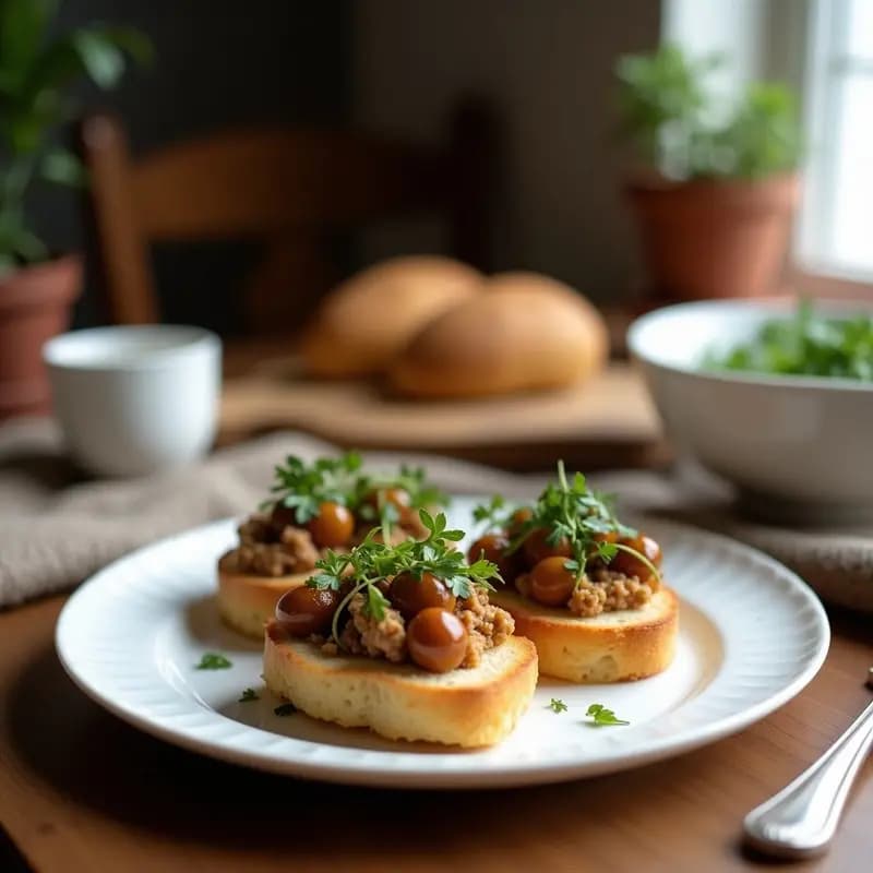 Crostini de Pan de Espelta con Pate de Aceitunas Kalamata: Aperitivo Griego Sin Lactosa en Airfryer