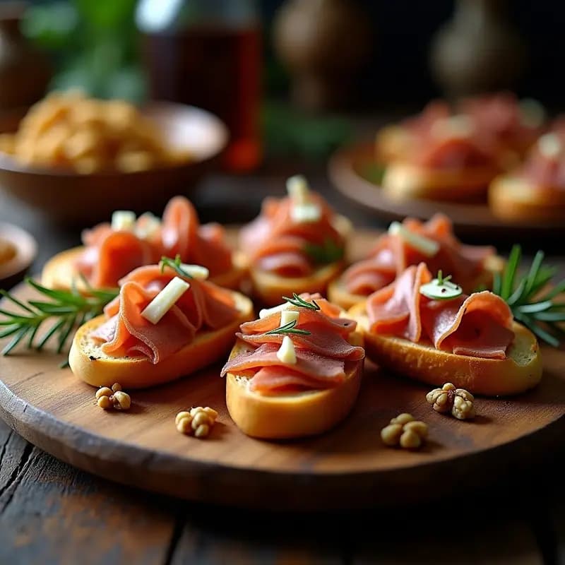 Crostini de Panceta y Higos con Miel: Entrante Italiano Dulce-Salado Rápido