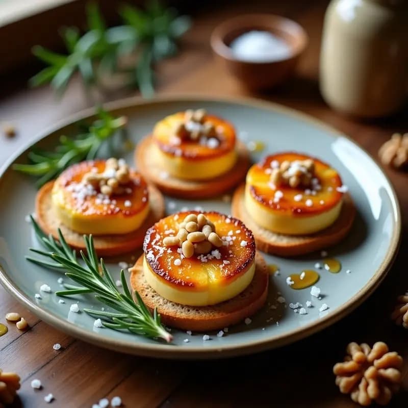 Crottin de Chavignol al Horno con Miel y Nueces: Aperitivo Francés Gourmet en 15 Minutos