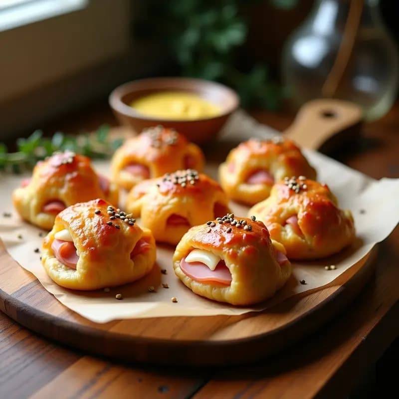 Crousillants de Jamón York y Queso Gruyère: Aperitivo Francés en Airfryer