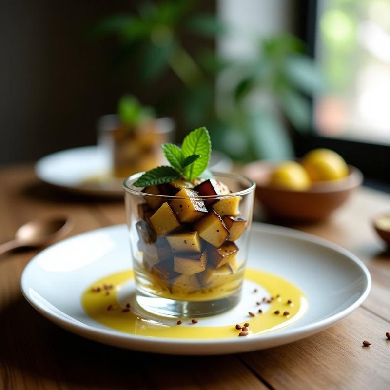 Crudo de Berenjena Ahumada con Limón y Miel: Receta Vegana en 15 Minutos Sin Cocinar