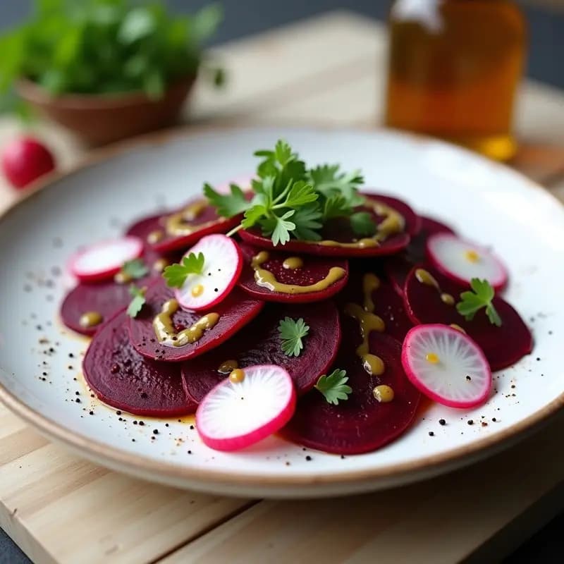 Crudos de Remolacha y Rábano con Vinagreta de Mostaza Negra: Ensalada Keto y Detox
