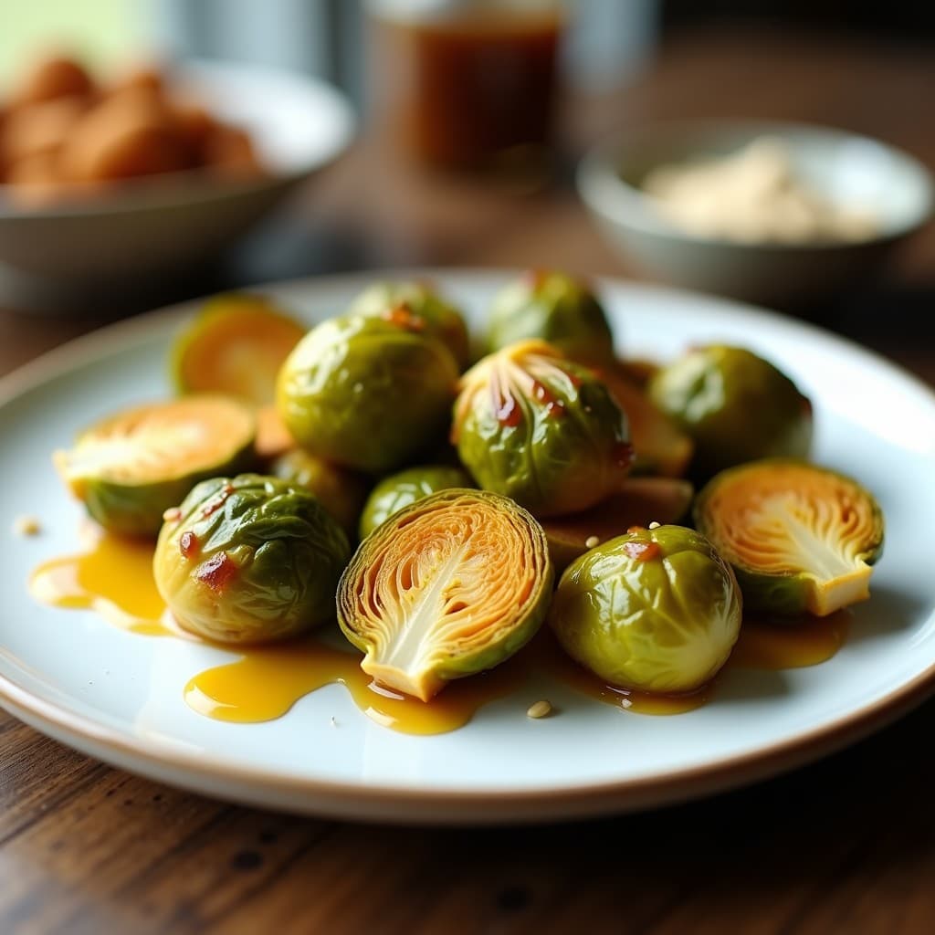 Crujientes de Col de Bruselas con Mostaza de Dijon y Miel: Snack Keto en Airfryer