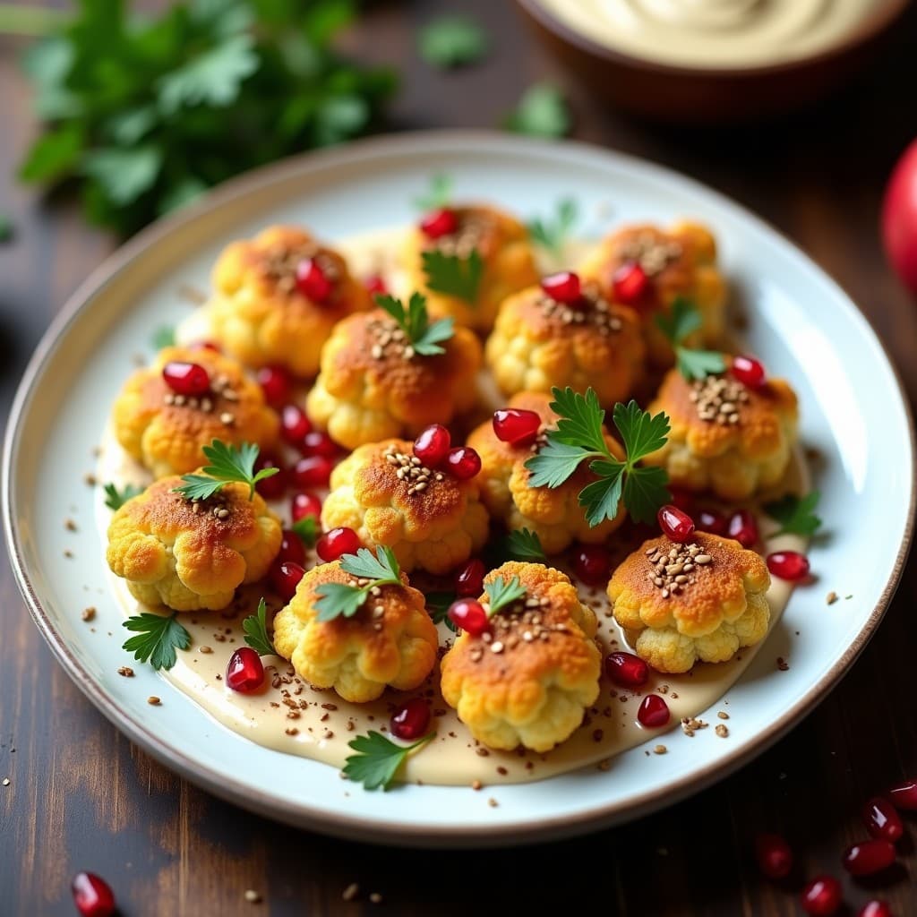 Crujientes de Coliflor con Especias de Zaatar y Tahini: Aperitivo Libanés Sin Horno y Sin Gluten