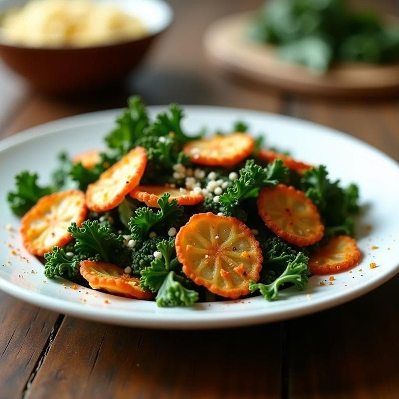 Crujientes de Kale con Parmesano y Pimentón Ahumado: Snack en Airfryer en 10 Minutos