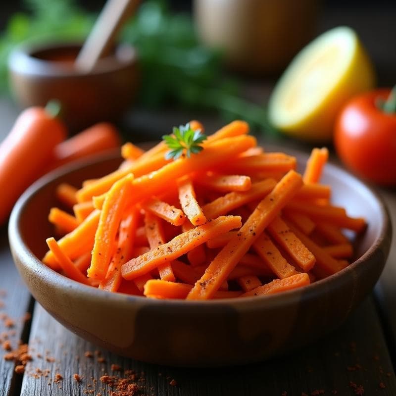 Tiras de Zanahoria Crujientes al Horno: Receta Sin Aceite y Alta en Fibra en 25 Minutos