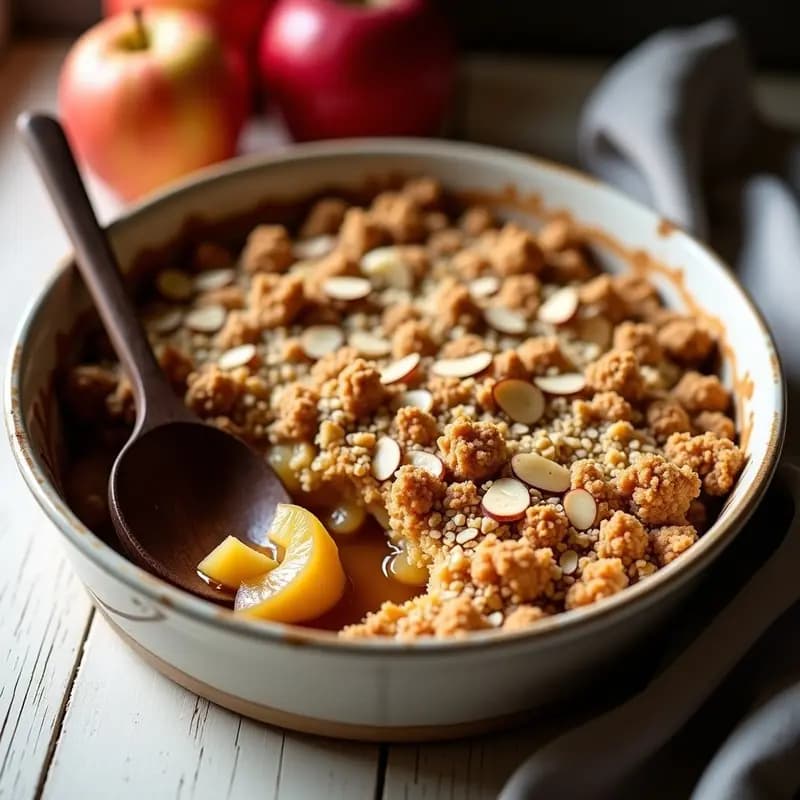 Crumble de Manzana y Avena Sin Azúcar: Postre Británico Vegano y Saludable