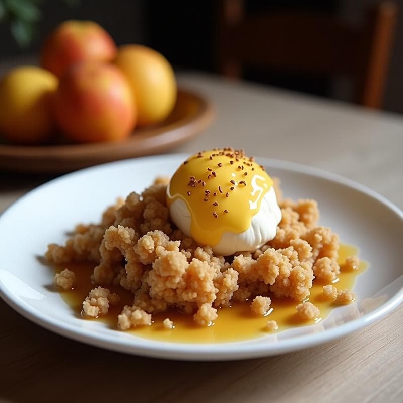 Crumble de Manzana y Canela con Cobertura de Avena: Postre Vegano Sin Harina