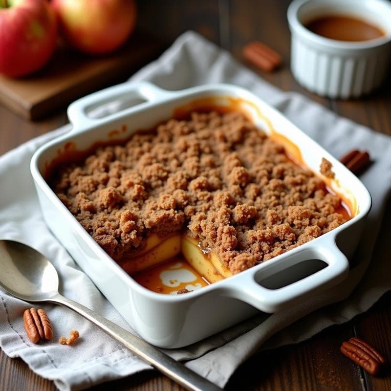 Crumble de Manzana y Canela con Topping de Nueces: Postre Keto y Sin Harina en 25 Minutos
