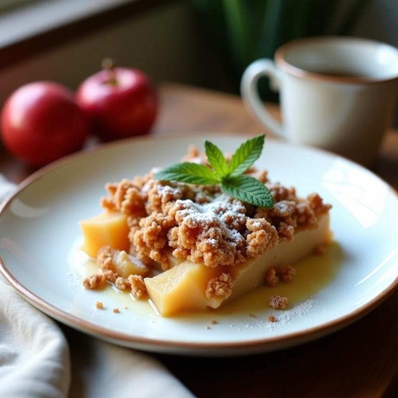 Crumble de Manzana y Cardamomo con Topping de Avellanas: Postre Sin Azúcar y Sin Gluten