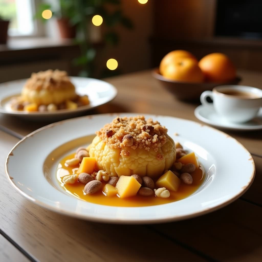 Crumble de Manzana y Nueces con Base de Harina de Castaña: Postre Francés Sin Gluten